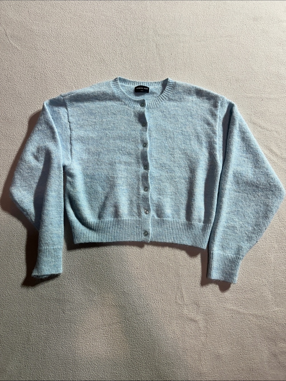 White Fox warm whispers Light Blue Women’s Button-Front Sweater Cardigan